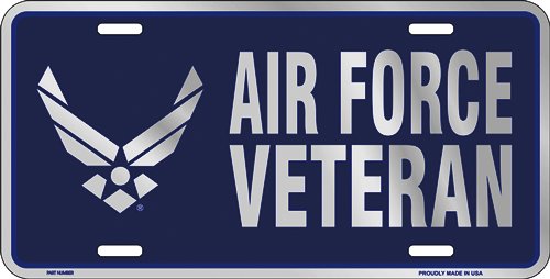 Air Force Veteran Metal License Plate