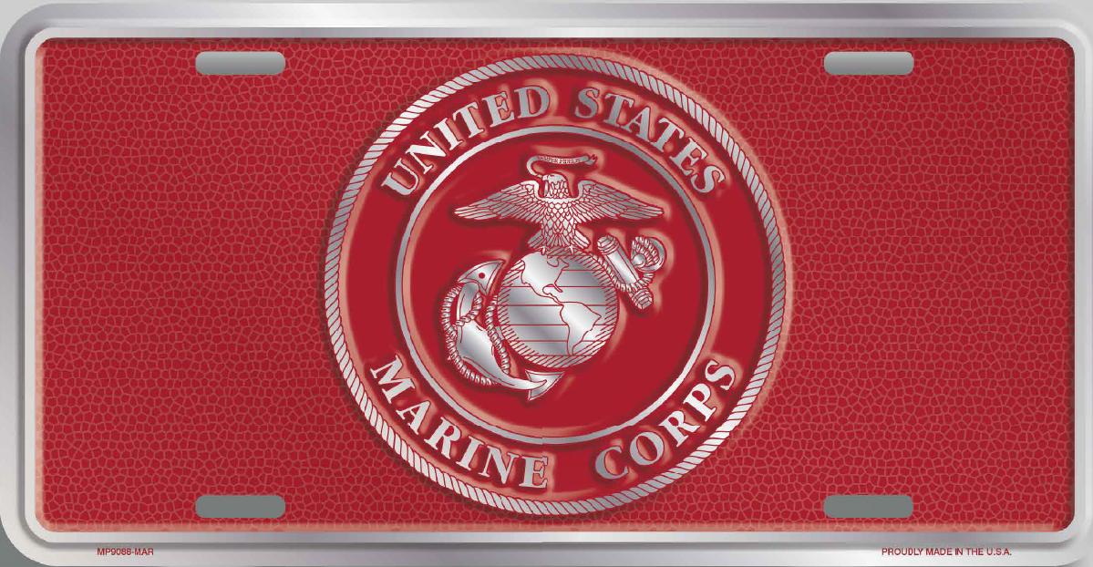 U.S. Marines Metal Mosaic License Plate