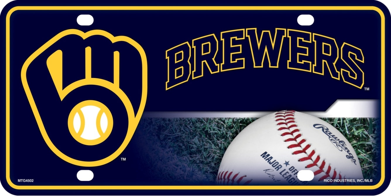 Milwaukee Brewers Metal License Plate