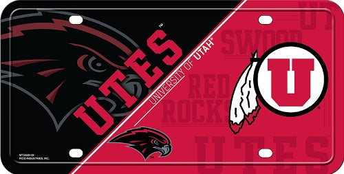 Utah Utes Metal License Plate