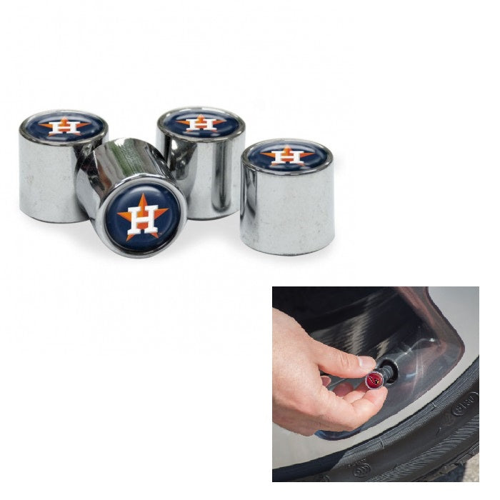 Houston Astros Chrome Valve Stem Caps