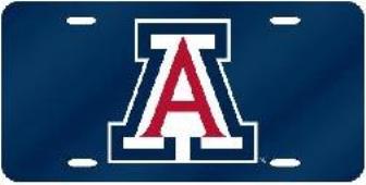 Arizona Wildcats "A" Blue Laser License Plate