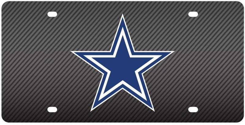 Dallas Cowboys Carbon Fiber Design Laser License Plate