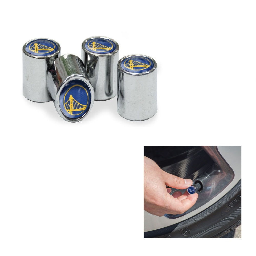 Golden State Warriors Chrome Valve Stem Caps