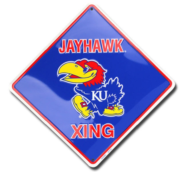 Kansas Jayhawks Xing Metal Parking Sign