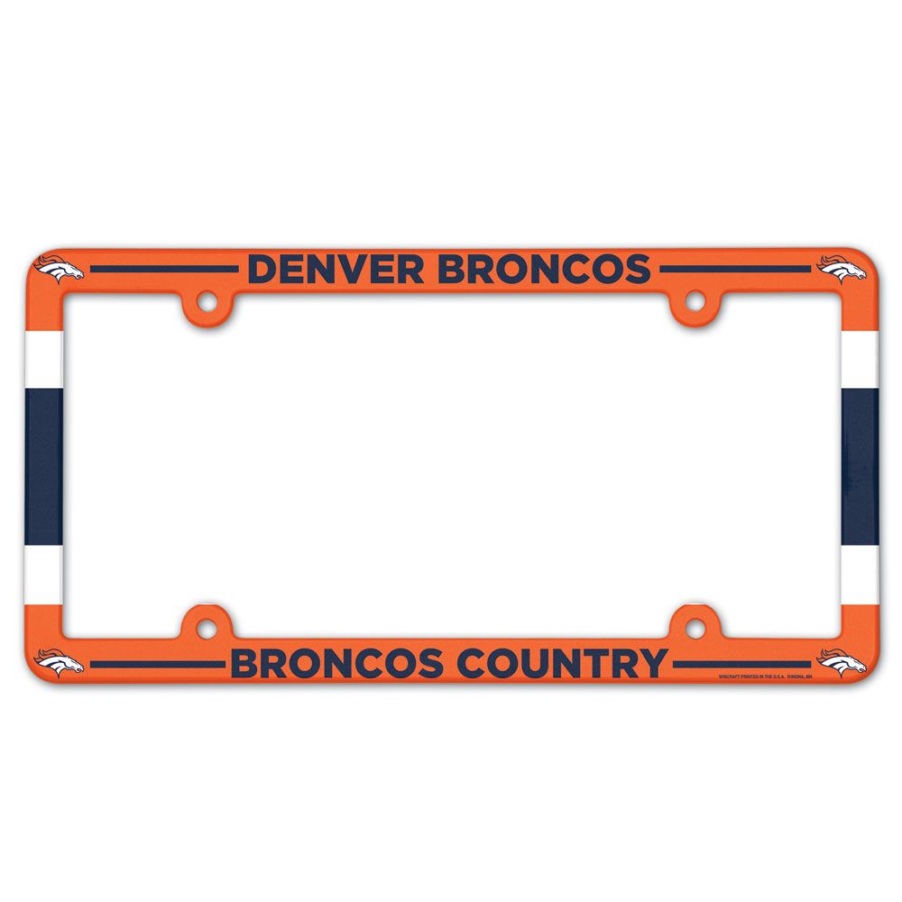 Denver Broncos Full Color Plastic License Plate FRAME