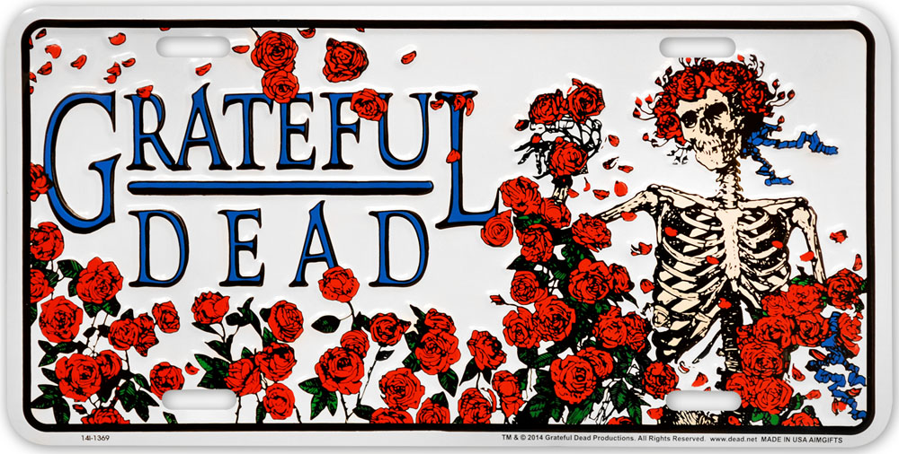 GRATEFUL DEAD Roses Metal License Plate