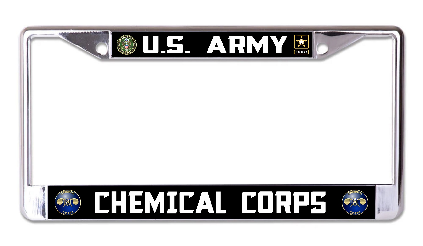 U.S. Army Chemical Corps Chrome License Plate FRAME