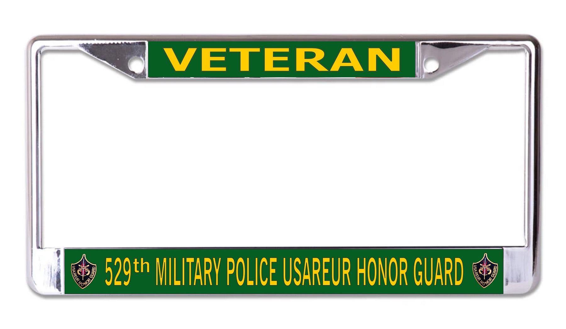 Veteran 529th Military Police Usareur Honor Guard Chrome LICENSE PLATE Frame