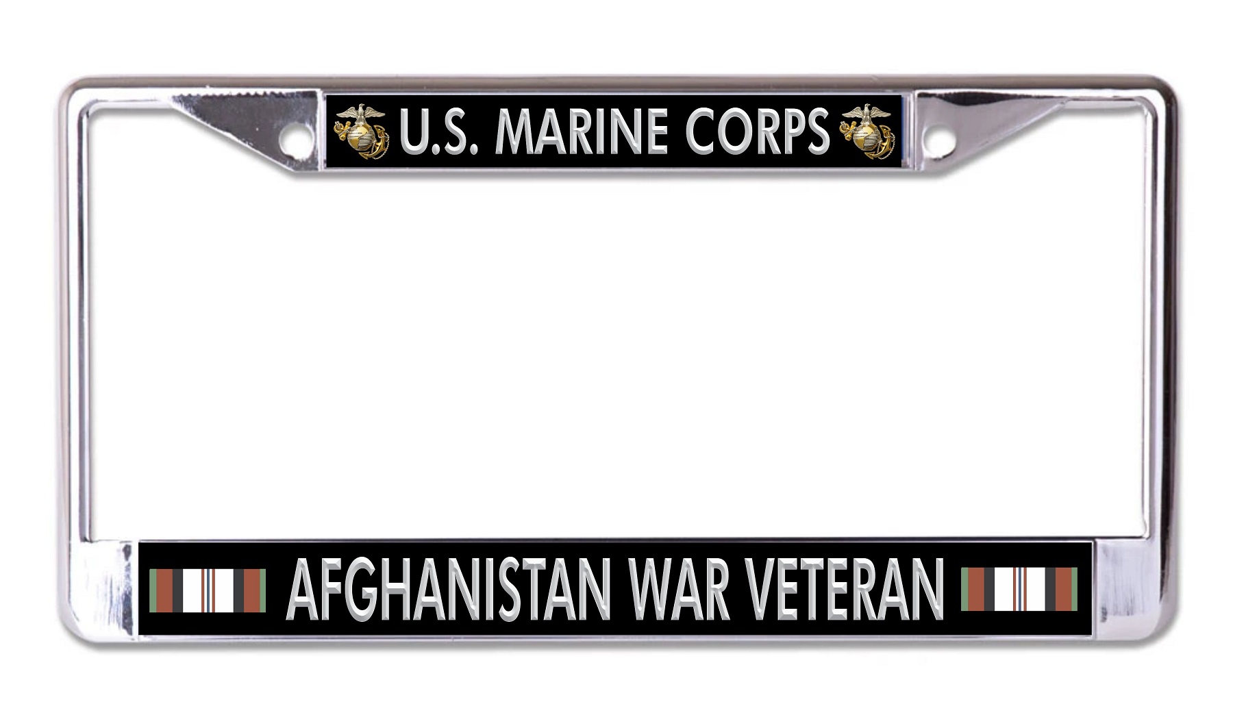 U.S. Marine Corps Afghanistan War Veteran Chrome License Plate FRAME
