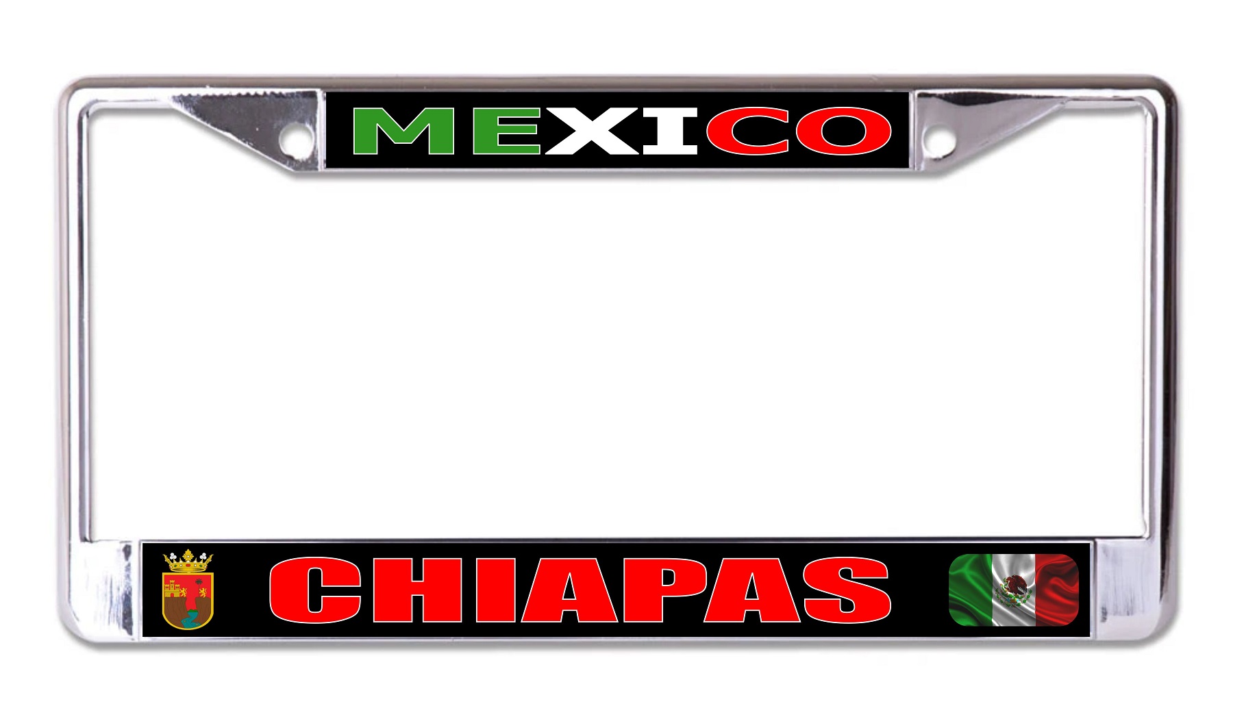 Mexico Chiapas Chrome LICENSE PLATE Frame