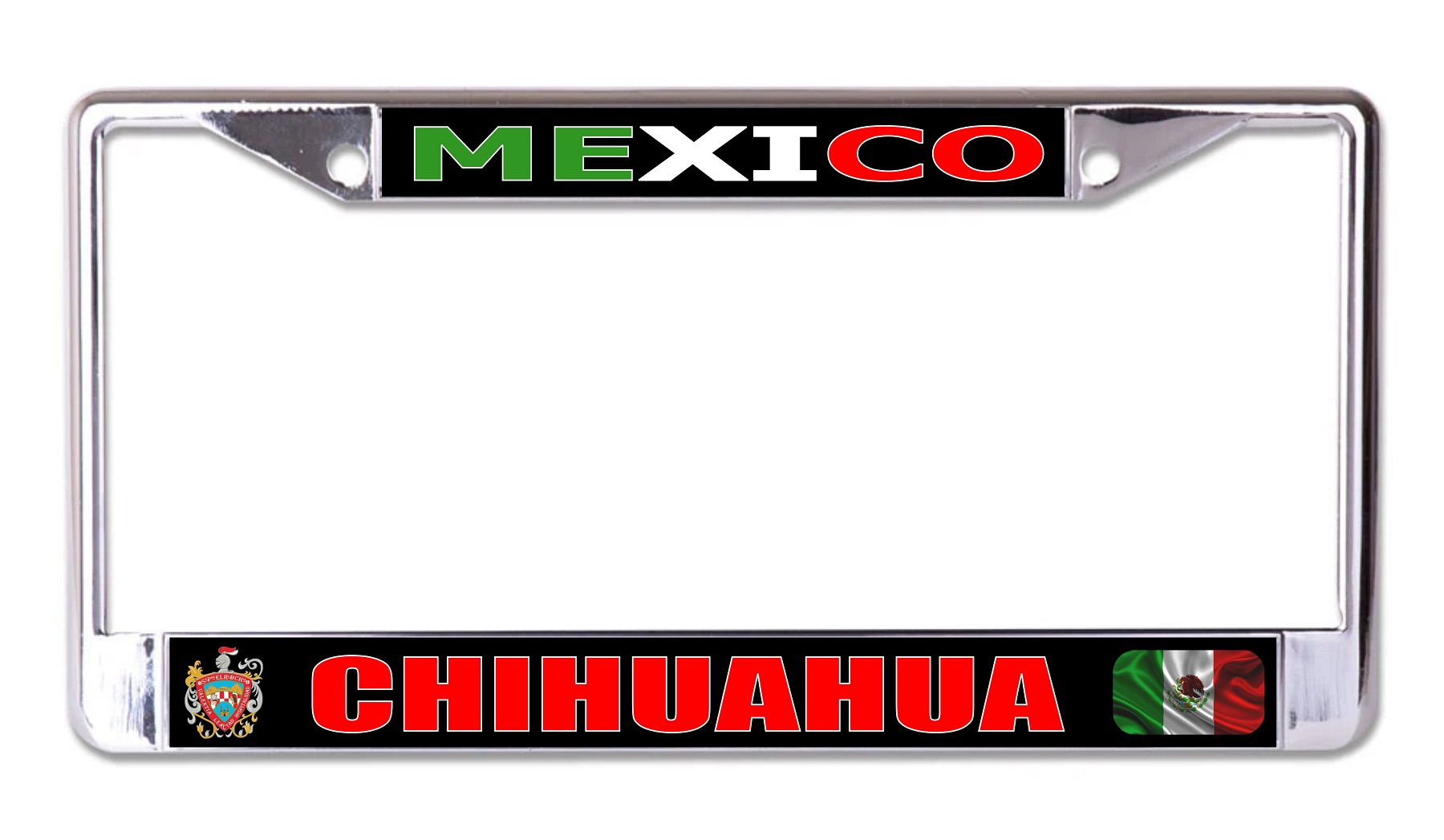 Mexico Chihuahua Chrome License Plate FRAME