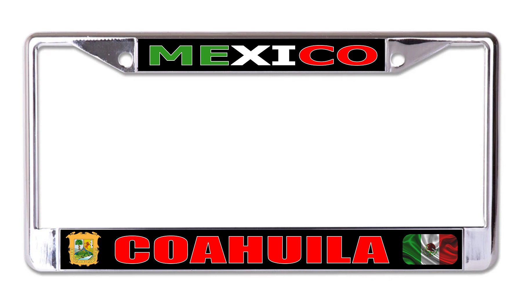 Mexico Coahuila Chrome LICENSE PLATE Frame
