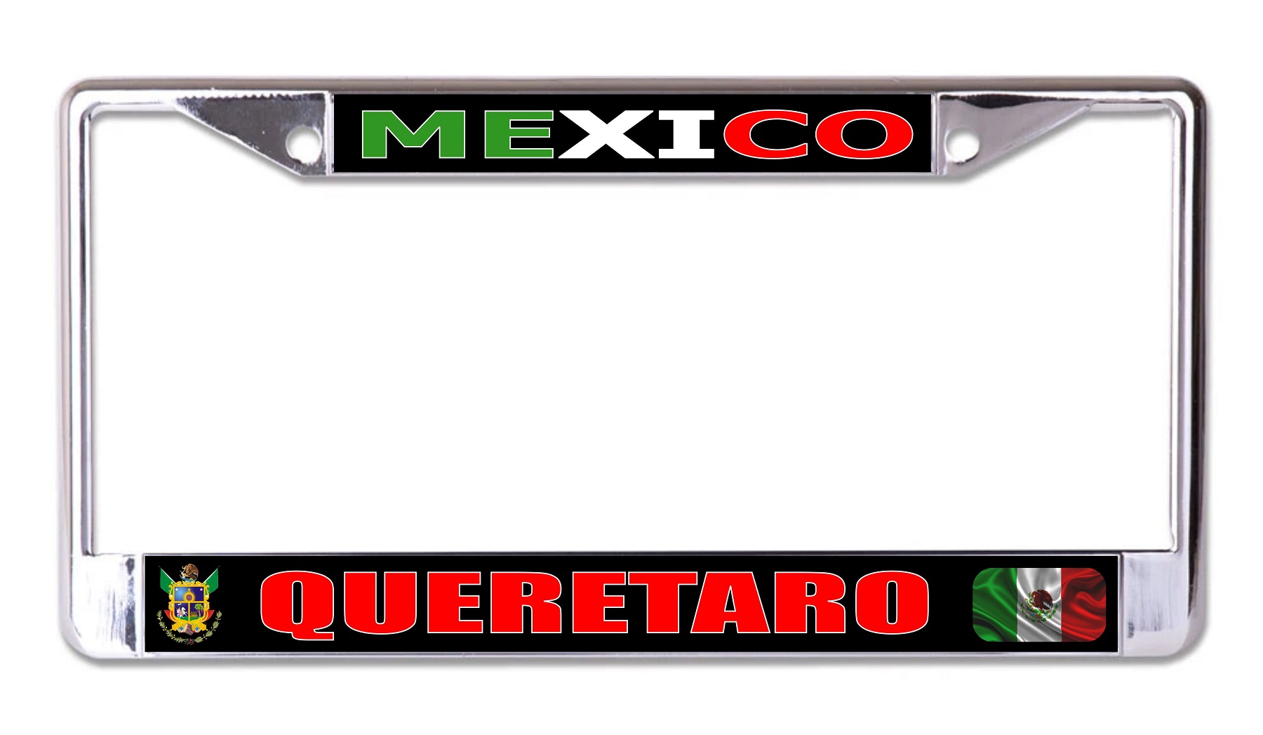 Mexico Queretaro Chrome LICENSE PLATE Frame