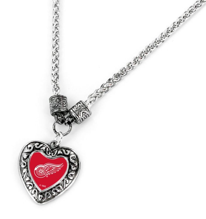 Detroit Red Wings Heart PENDANT Necklace