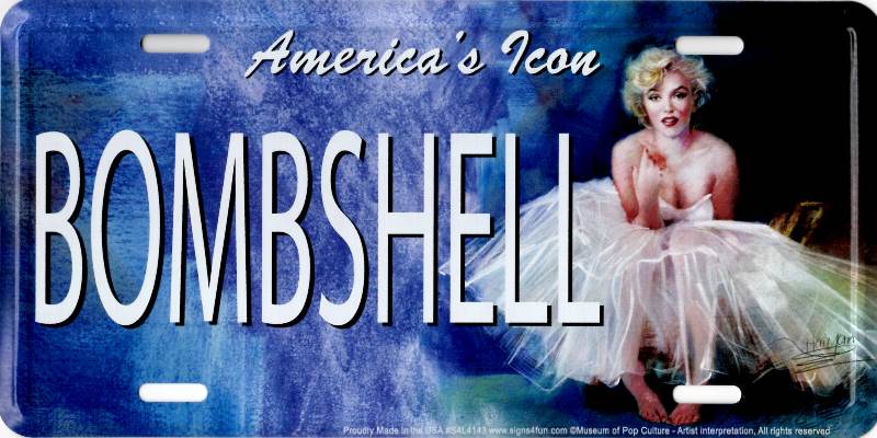 Marilyn Monroe Bombshell Metal LICENSE PLATE