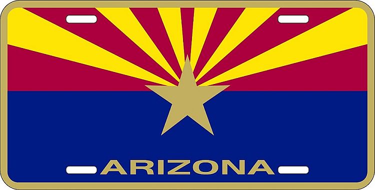 Arizona Flag Metal LICENSE PLATE
