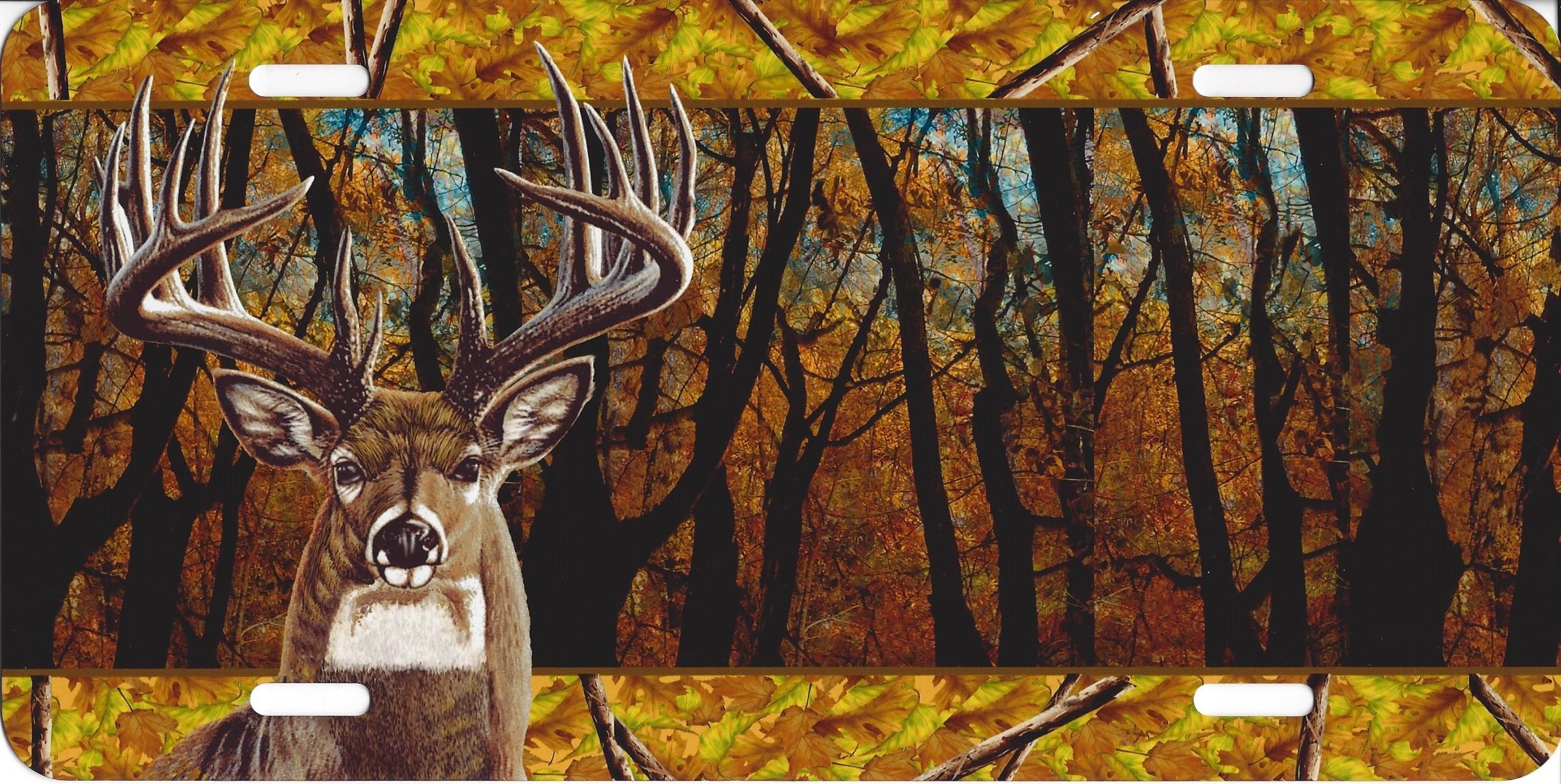 Offset Buck On Fall Wood Scene PLATE Free Names on this PLATE