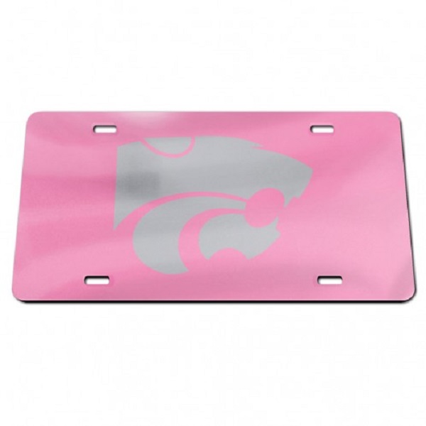 Kansas State Wildcats Pink Laser License Plate