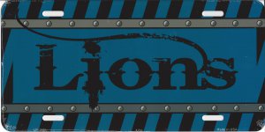 Detroit Lions Construction License Plate