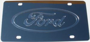Ford Silver Logo Stainless Steel License Plate