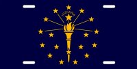 Indiana State Flag Metal License Plate