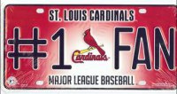 St. Louis Cardinals #1 Fan License Plate