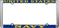 United States Navy Thin Rim Chrome License Plate Frame