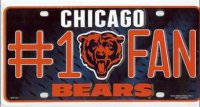 Chicago Bears #1 Fan License Plate