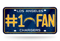 Los Angeles Chargers #1 Fan Metal License Plate