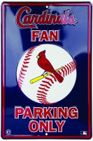 St. Louis Cardinals Fan Metal Parking Sign
