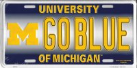 University Of Michigan GOBLUE Metal License Plate