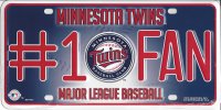 Minnesota Twins #1 Fan Metal License Plate