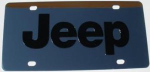Jeep Black Logo Stainless Steel License Plate
