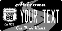 Arizona Route 66 Personalized Photo License Plate