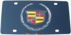 Cadillac Logo Stainless Steel License Plate