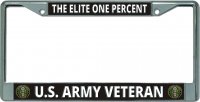 Elite One Percent U.S. Army Veteran Chrome License Plate Frame