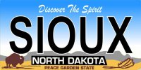 ND Sioux Photo License Plate