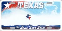 Texas New State Background Metal License Plate