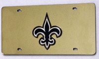 New Orleans Saints Gold Laser License Plate