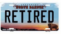 North Dakota Retired Metal License Plate