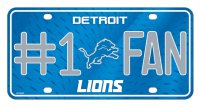 Detroit Lions #1 Fan Metal License Plate