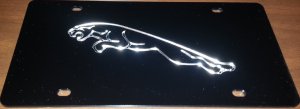 Black Jaguar Laser License Plate
