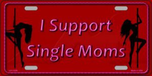 I Support Single Moms Metal License Plate