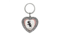 Chicago White Sox Bling Rhinestone Heart Key Chain