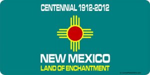 New Mexico State Centennial License Plate