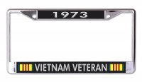 1973 Vietnam Veteran Chrome License Plate Frame