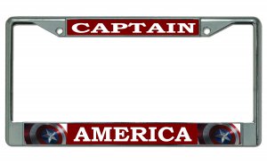 Captain America Chrome License Plate Frame