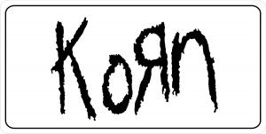 Korn On White Photo License Plate