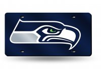 Seattle Seahawks Blue Laser License Plate